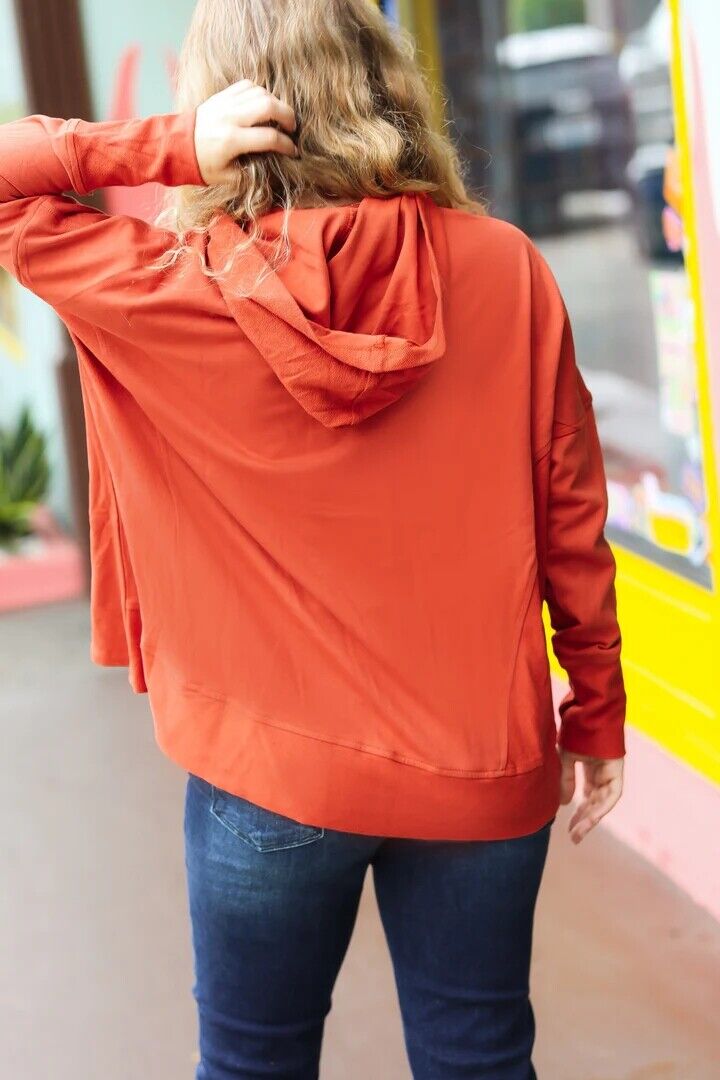 NWT Terracotta French Terry Snap Button Hoodie Sizes 1x, 2x, & 3x