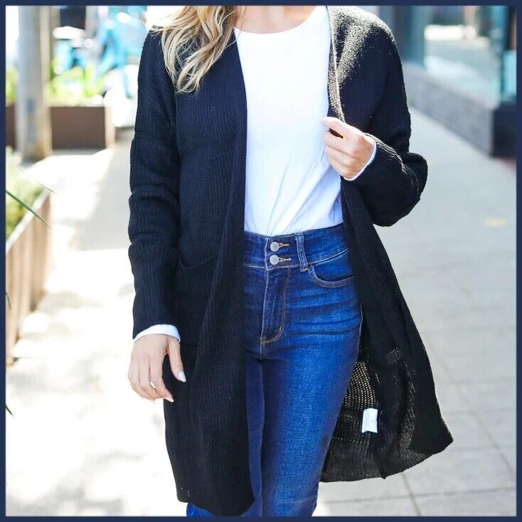 NWT Black Knit Open Cardigan Sizes 1x, 2x, & 3x -These are So Comfortable!