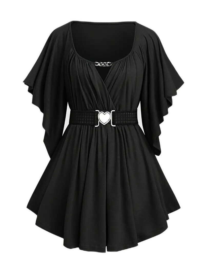 NEW- Keyhole Neck, Cinched Waist Blouse Size 4X -3 colors to choose from