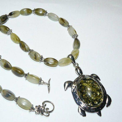 Large Green Turtle Necklace