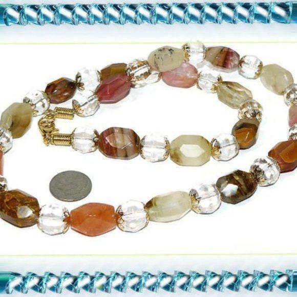 Semi Precious Stone Beaded Necklace- 1510037