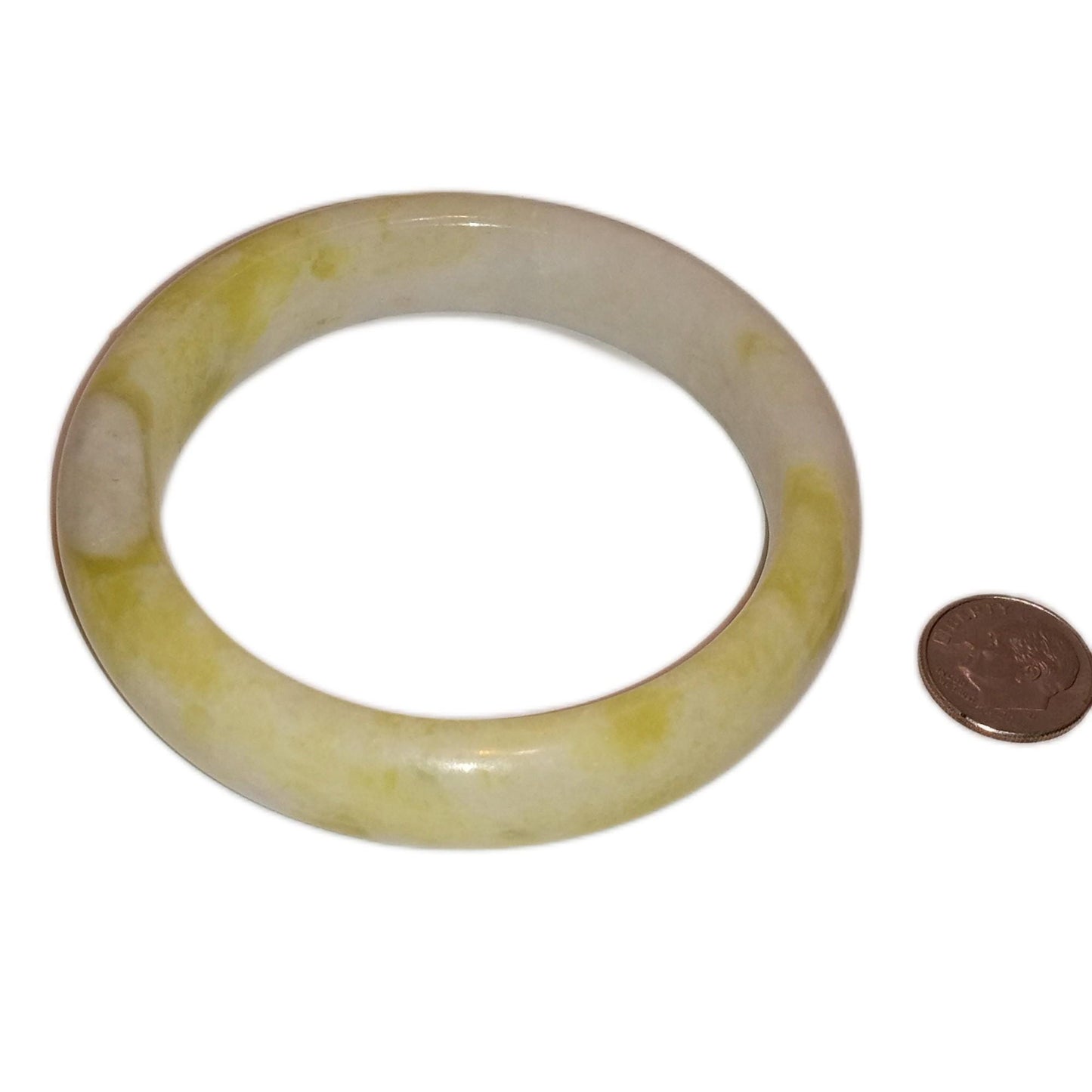Genuine Soft Green/Yellow Jade Bangle Bracelet
