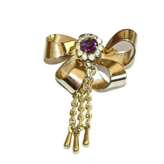 Bow Rhinestone Brooch