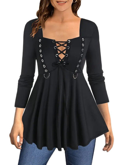 NEW Black Gothic Style Lace Up Blouse Sizes 4x, 5x