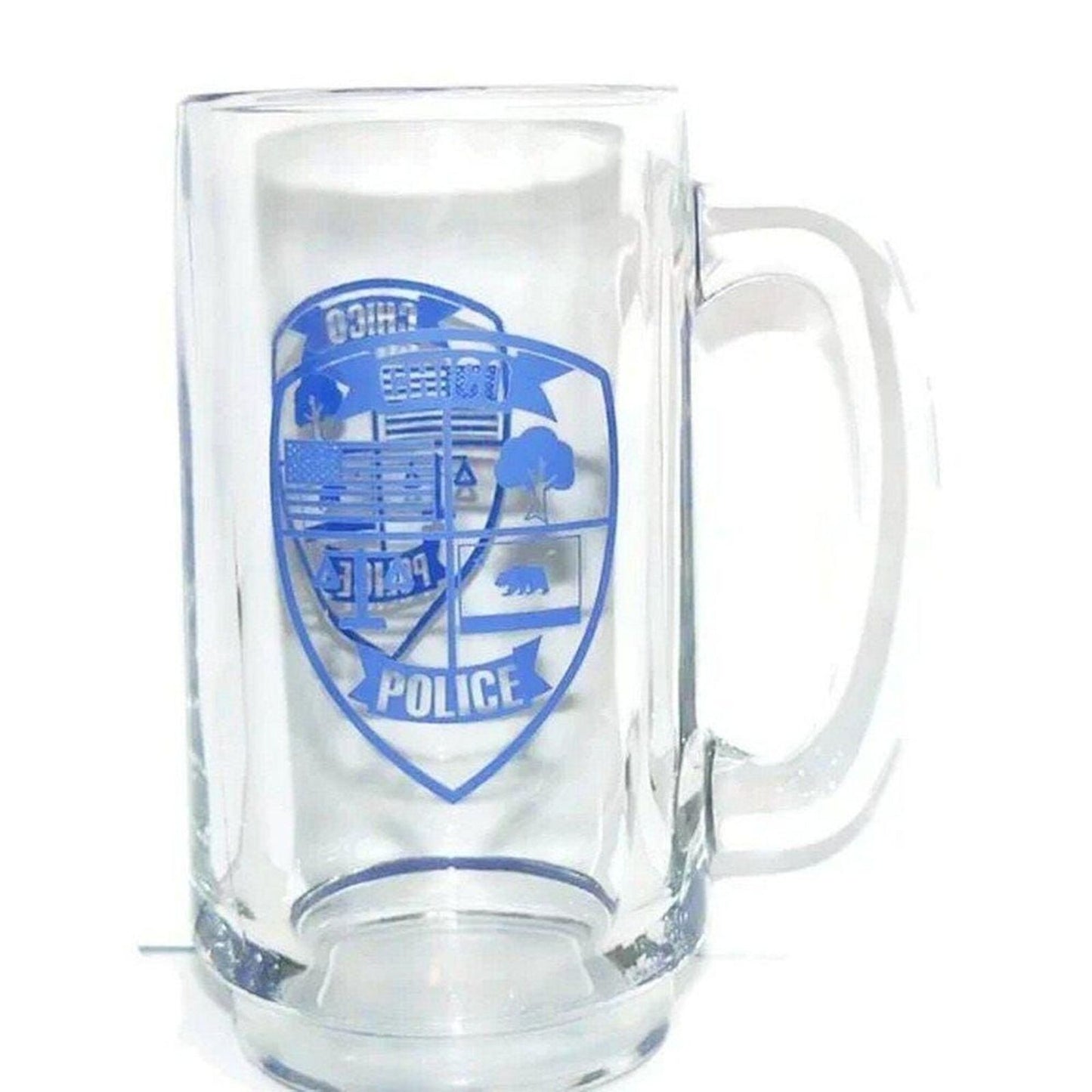 Chico Police Glass Mug, California Beer Mug