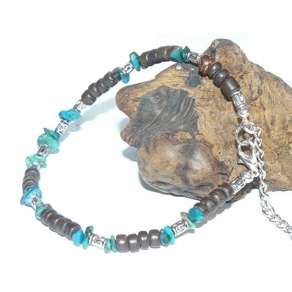 Boho Turquoise and Heishi Bead Bracelet