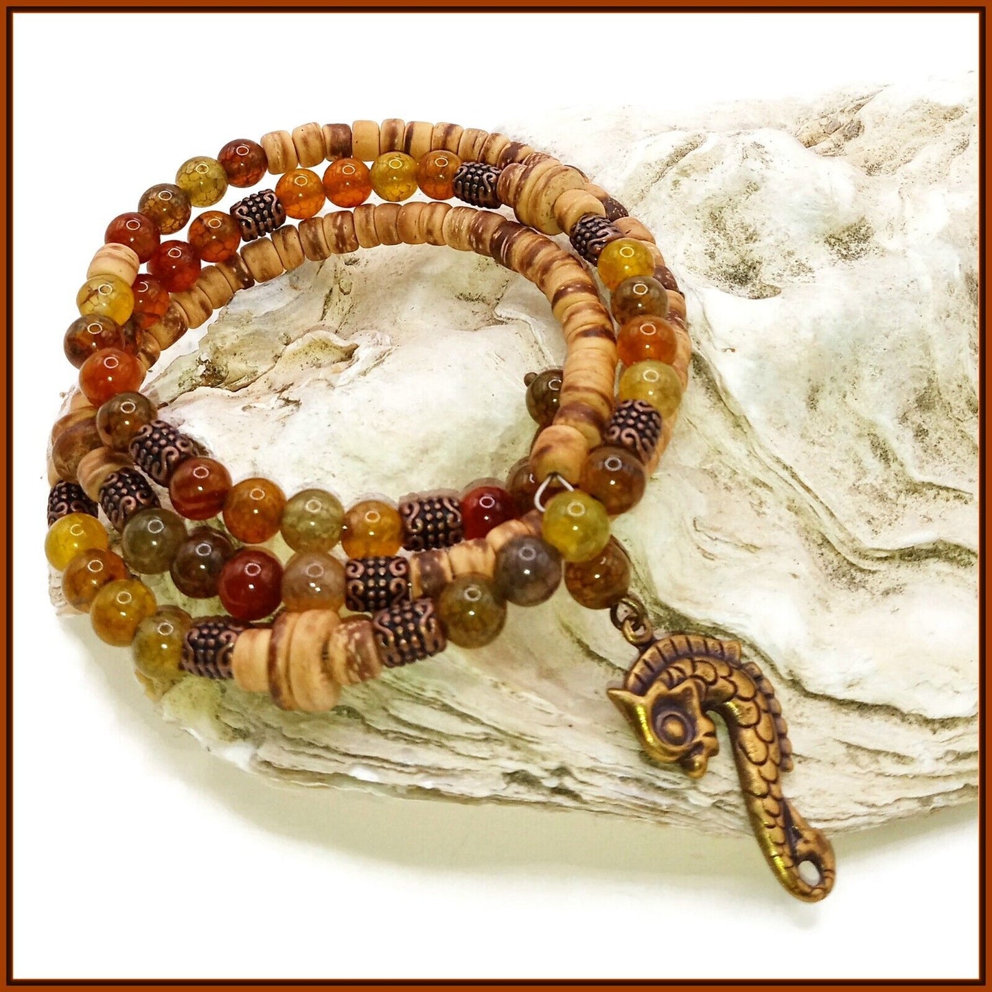 Boho Wrap Bracelet with Dragon Charm