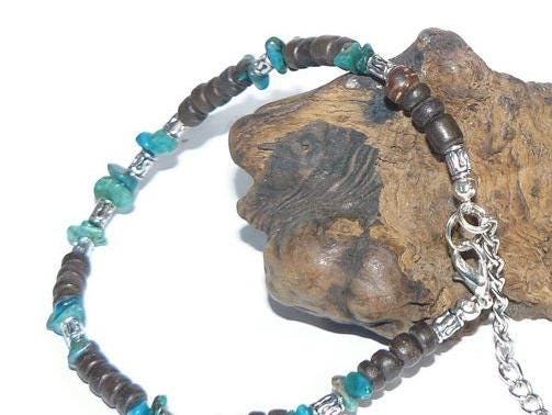 Boho Turquoise and Heishi Bead Bracelet