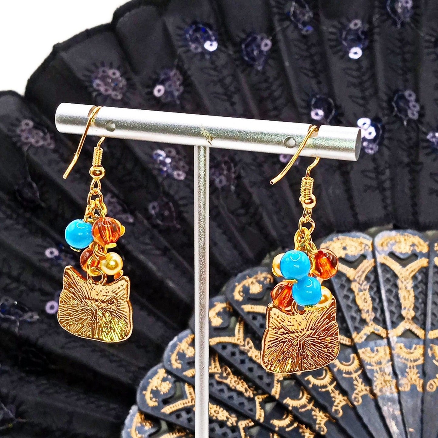 Colorful Kitty Car Earrings
