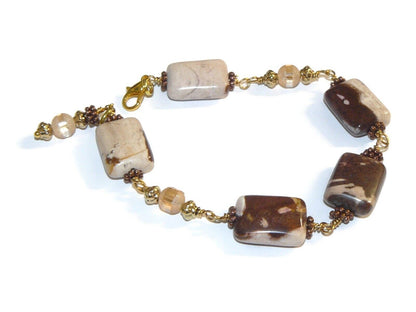 Jasper and Glass Beaded Bracelet