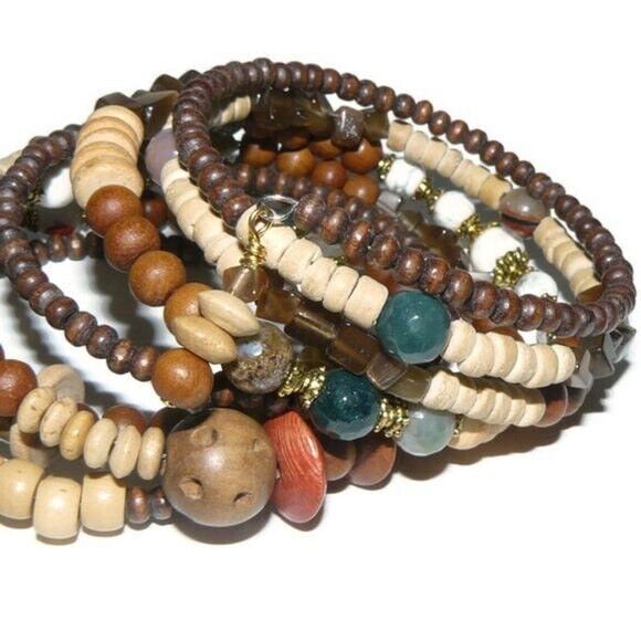 Memory Wire Bracelet 8 Loops, Boho Bracelet