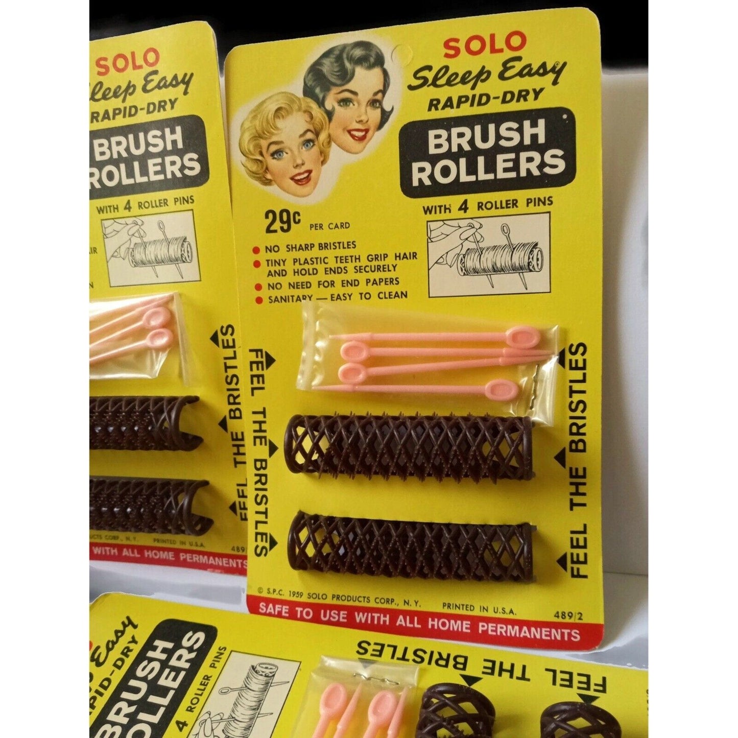 Vintage Hair Curlers on Original Card -1959'