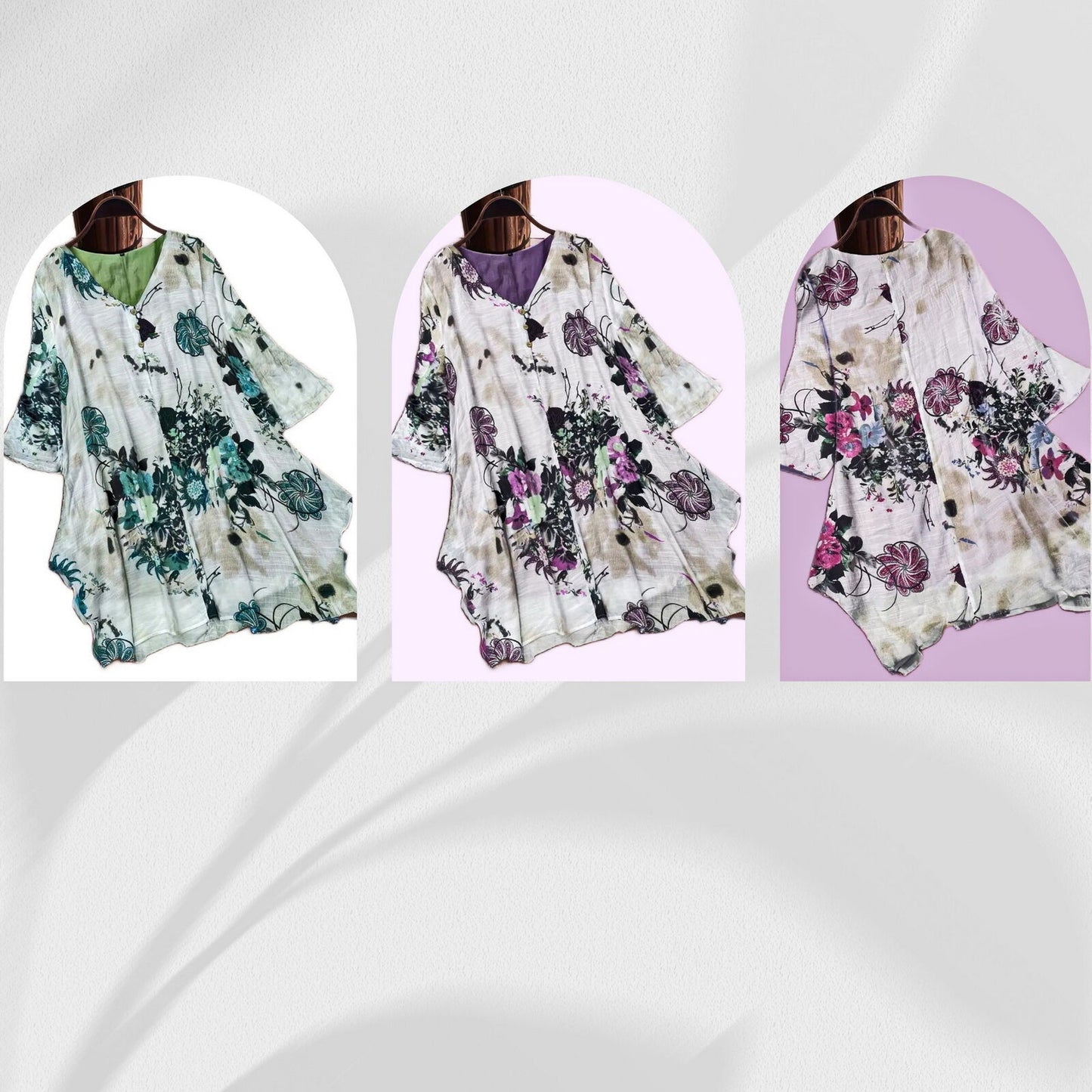 New Beautiful Boho Floral Print Blouse Sizes 3x, 4x, 5x