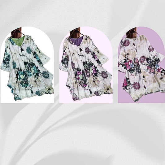 New Beautiful Boho Floral Print Blouse Sizes 3x, 4x, 5x