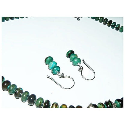 Turquoise Sterling Bead Necklace and Earring Set