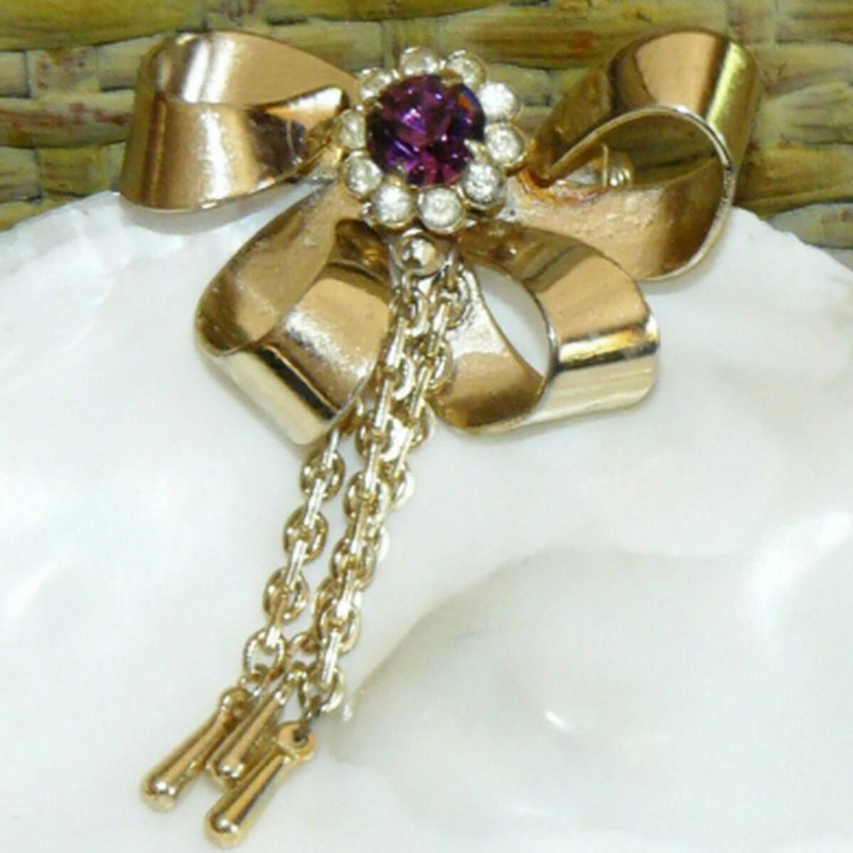 Bow Rhinestone Brooch