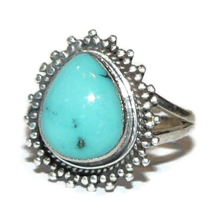 Genuine Turquoise and Sterling Silver Ring Adjustable