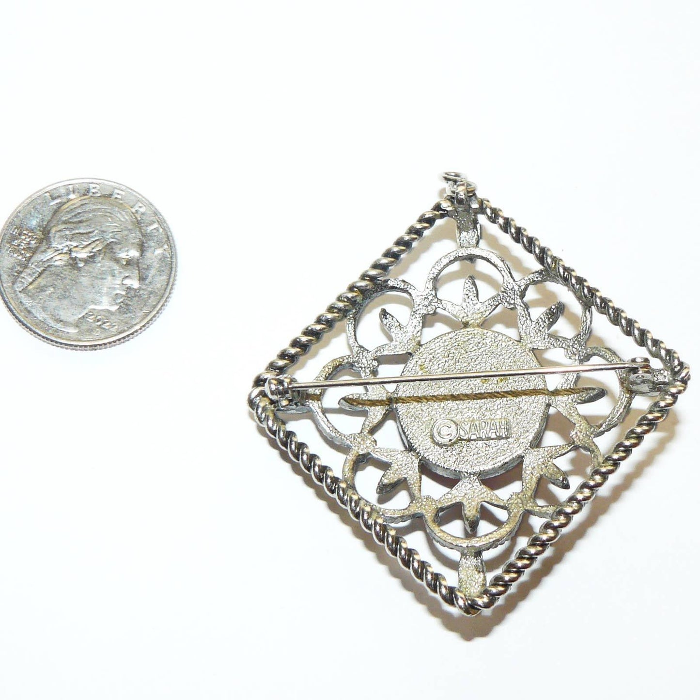 Vintage Sarah Coventry Inca Fire Detachable Brooch Necklace