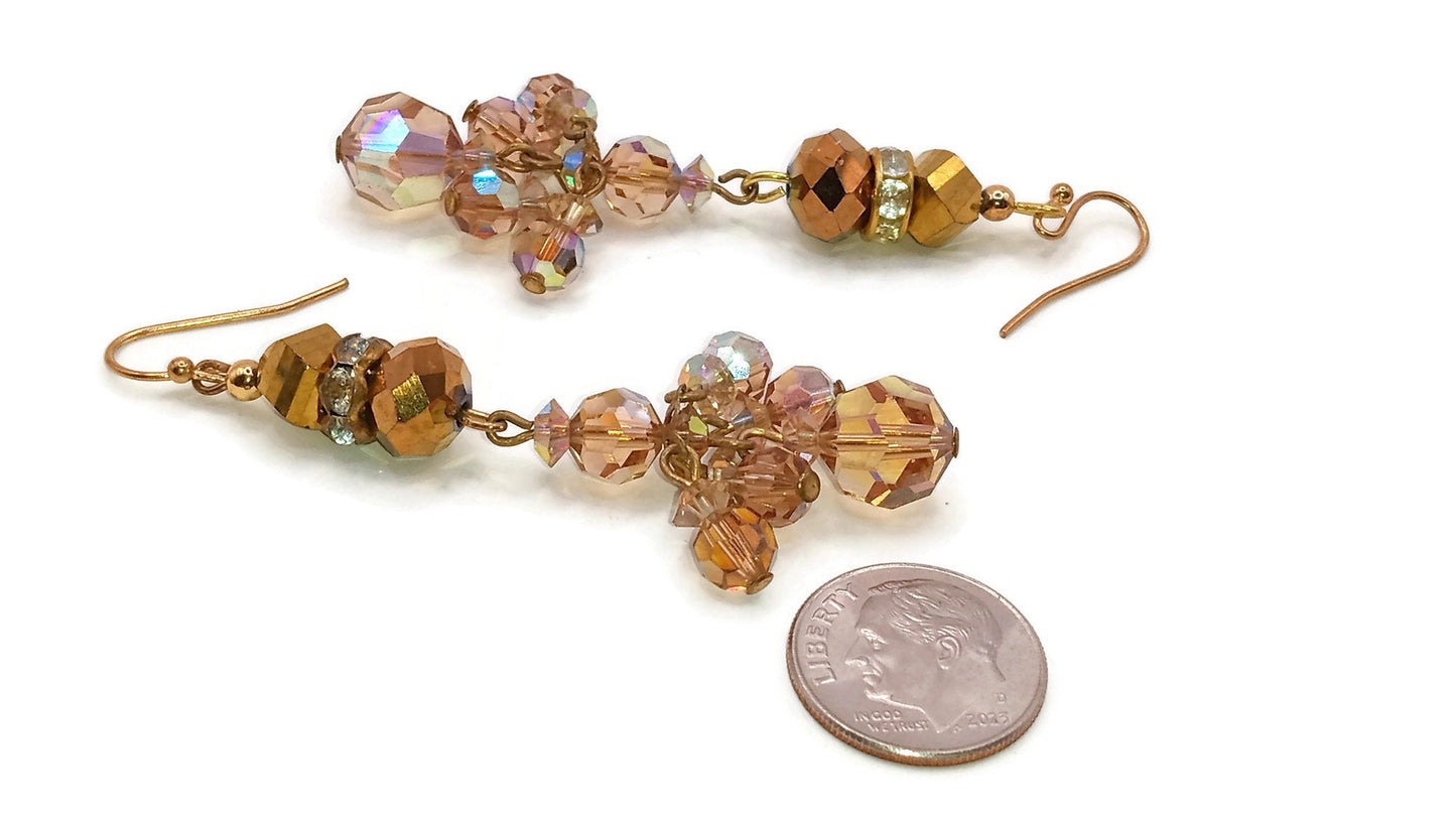 Vintage Handcrafted Bronze Mirror Earrings