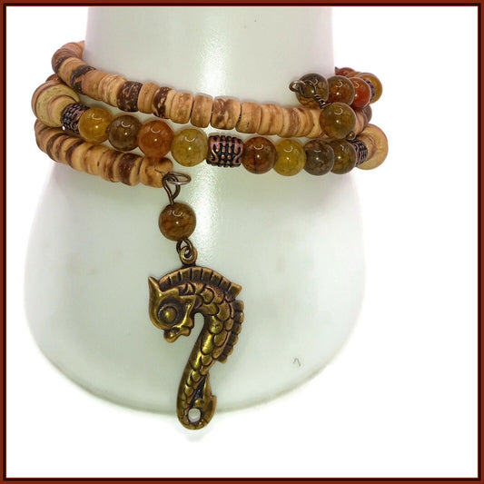 Boho Wrap Bracelet with Dragon Charm