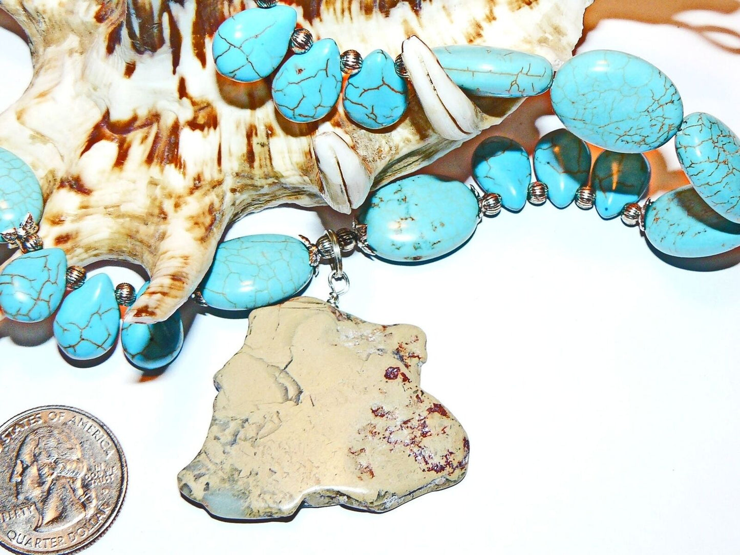 Impressive Natural Aqua Terra Jasper Necklace -Handcrafted -1480134