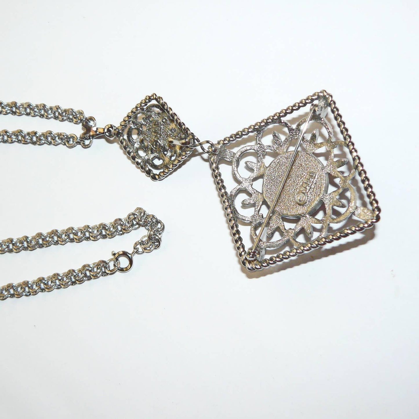 Vintage Sarah Coventry Inca Fire Detachable Brooch Necklace