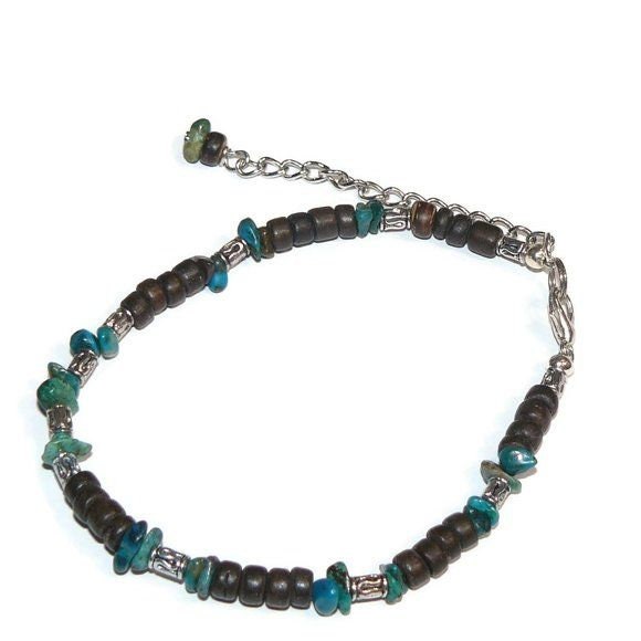 Boho Turquoise and Heishi Bead Bracelet