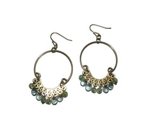 Vintage Hoop Beaded Earrings