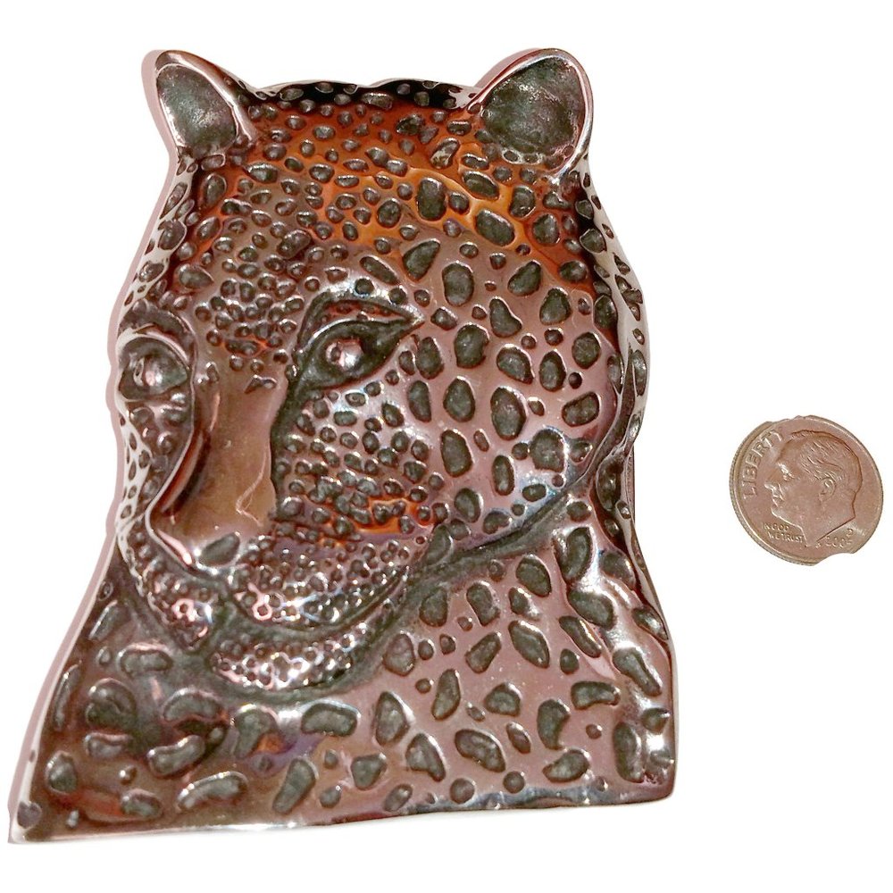 Steel Leopards Head Belt Buckle