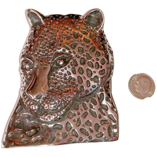 Steel Leopards Head Belt Buckle