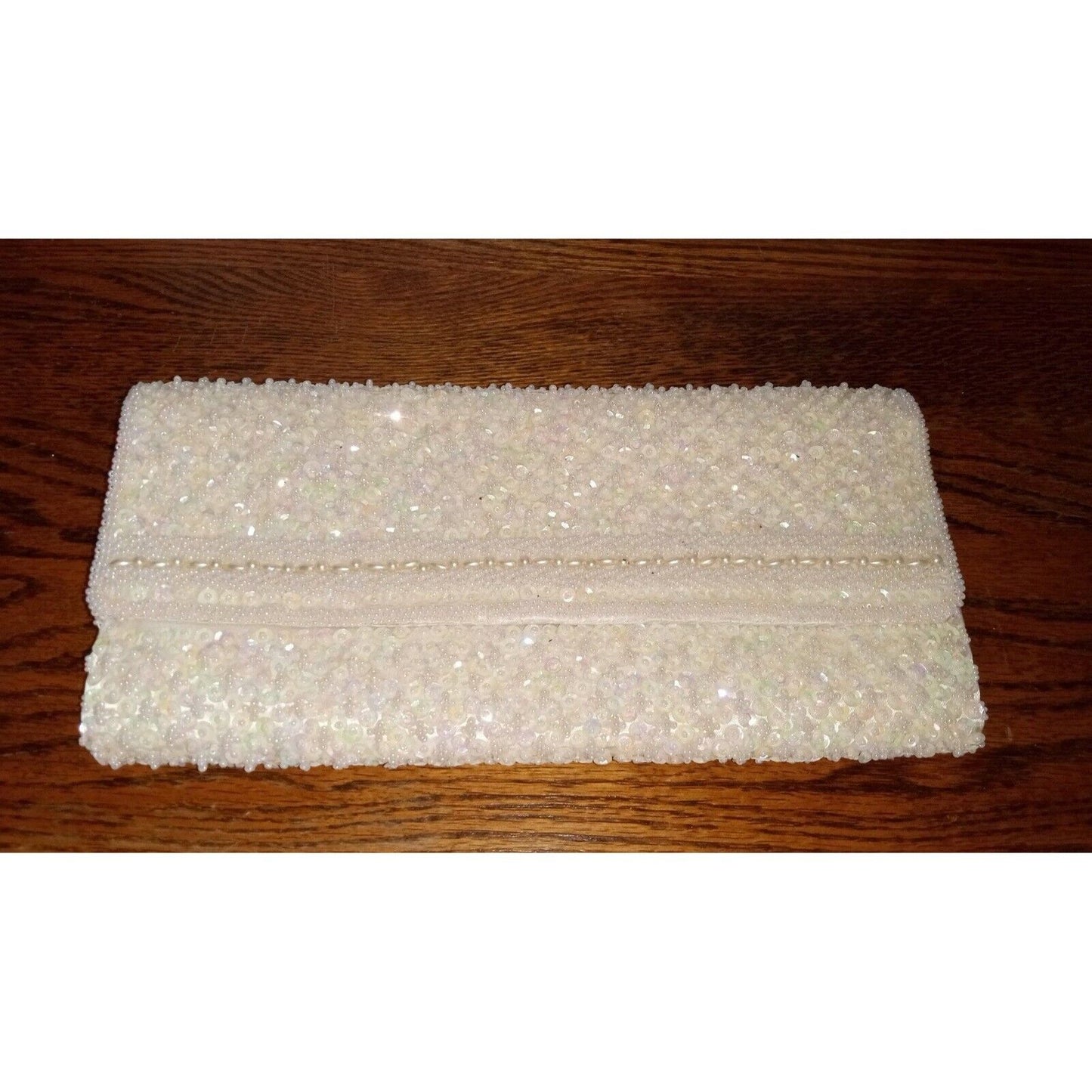 Vintage White Beaded Clutch-Hong Kong-