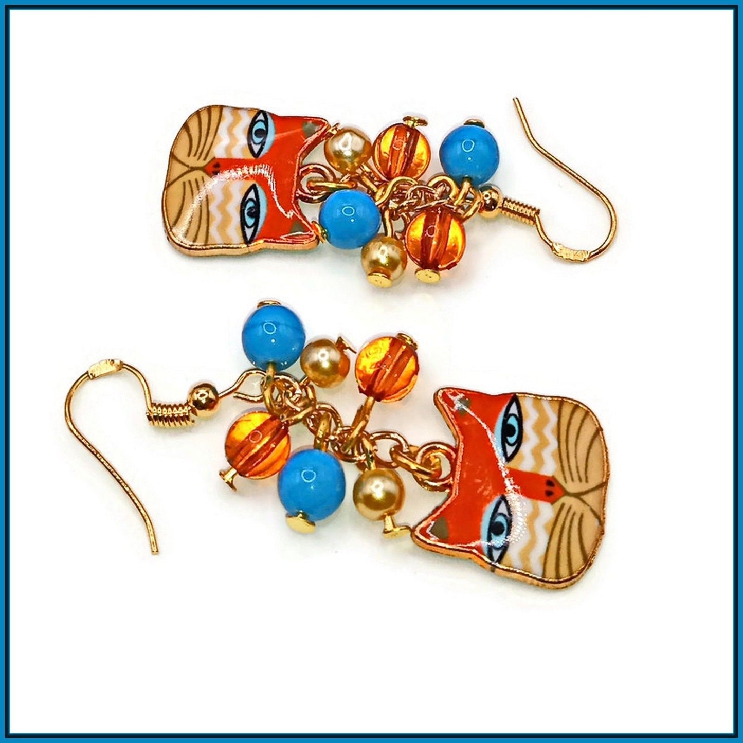 Colorful Kitty Car Earrings