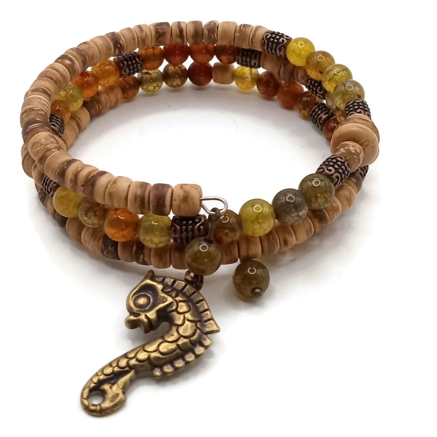 Boho Wrap Bracelet with Dragon Charm