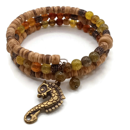 Boho Wrap Bracelet with Dragon Charm