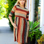 NWT Haptics Taupe & Black Leopard Stripe Fit & Flare Dress 2x