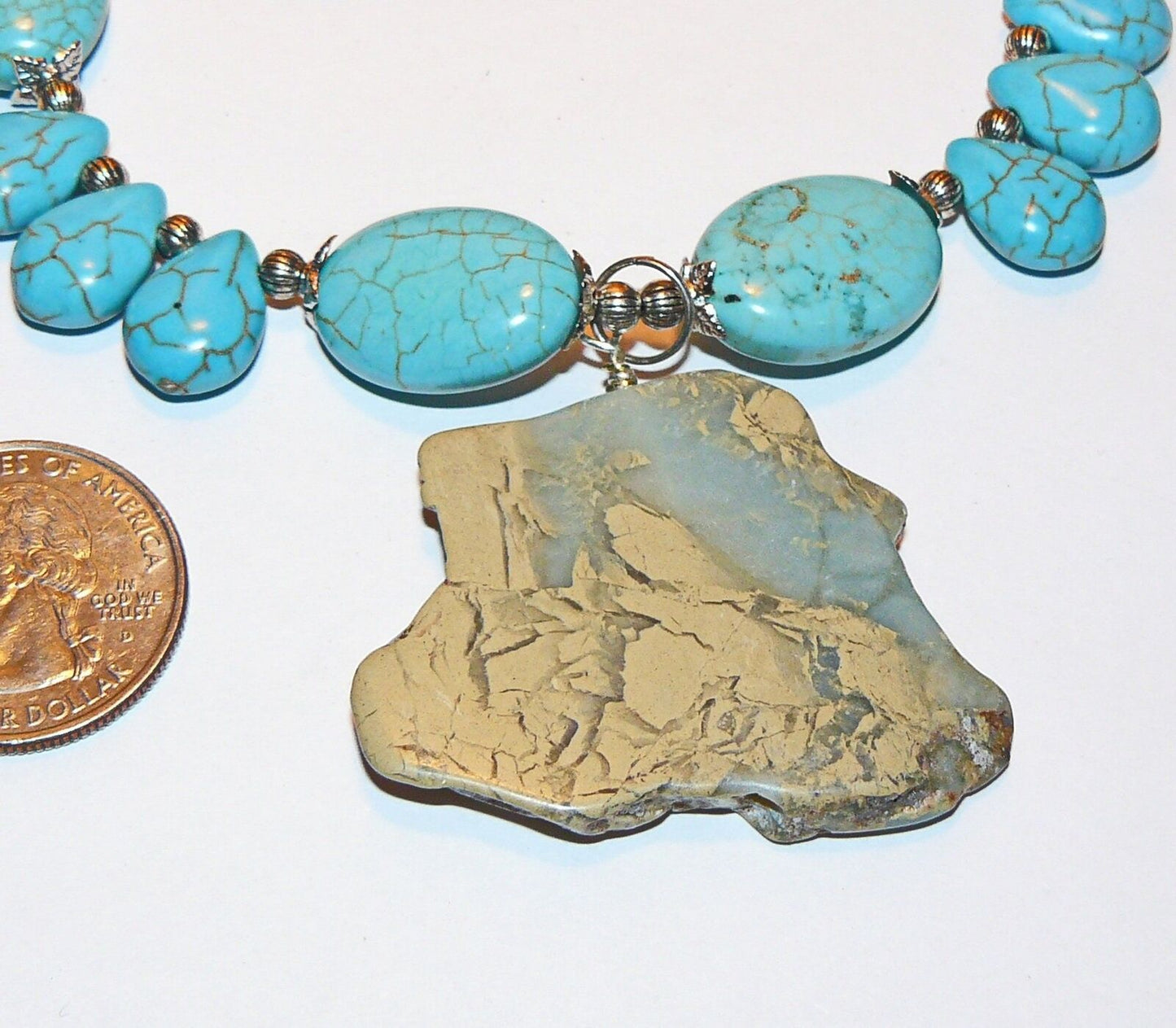 Impressive Natural Aqua Terra Jasper Necklace -Handcrafted -1480134